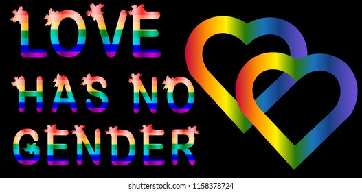 Love has no gender - rainbow lettering letters lgtb concept