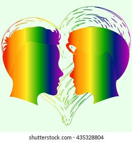 Love has no limit. Rainbow heart. Conceptual design for greeting card, logo, label, banner or clothing design. Lesbian support symbol. LGBT theme. Vector illustration.