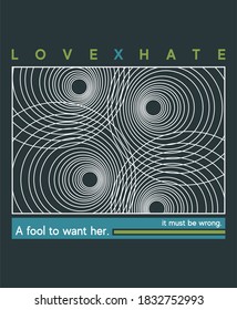Love and hate circle abstract design vector illustration.