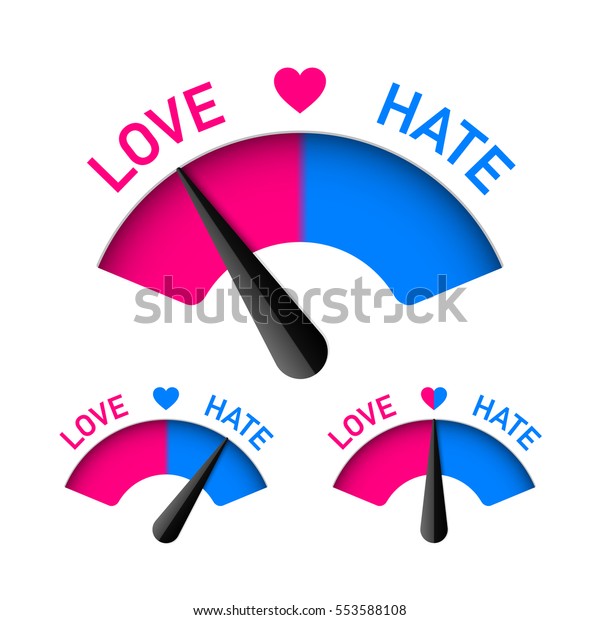 Love Hate Meter Valentines Day Design Stock Vector (Royalty Free ...