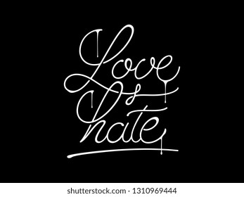 Love and hate script is a vector illustration inspired by street art 