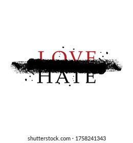 
Love hate slogan graphic vector print lettering for t shirt print design