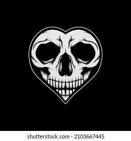 Love head skull valentine's day illustration