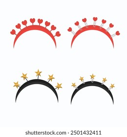 love headbands and stars in vector