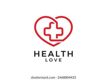 love healthcare and medical logo design vector