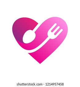 Love Healthy Food Logo Design Logo Stock Vector (Royalty Free ...