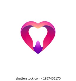 Love healthy tooth logo template ready for use