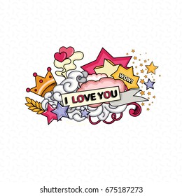 Love and heart. Abstract composition for couple and relationships. Heart design  elements. I love you. Valentine's Day, wedding, mother day, birthday.