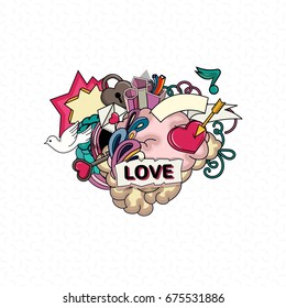 Love and heart. Abstract composition for couple and relationships. Heart design  elements. I love you. Valentine's Day, wedding, mother day, birthday.