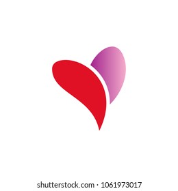 Love heart abstract valentine logo