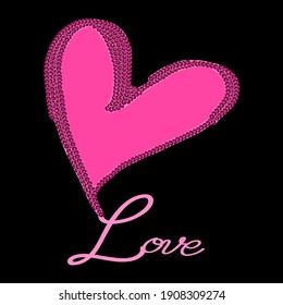 Love heart abstract,Graphic design print t-shirts fashion,vector,poster,card