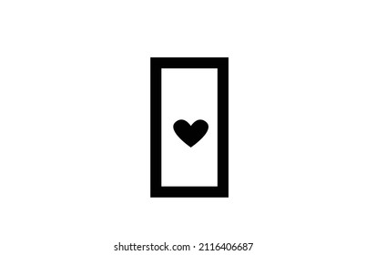 
 I love heart alphabet letter logo icon with black and white color and line. Creative design for company or business