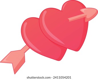 Love Heart Arrow Drawing vector illustration