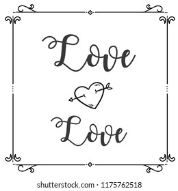 Love Love Heart Arrow Square Frame Background Vector Image
