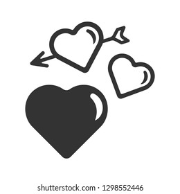 Love Heart with arrow vector icon. Heart vector sign design