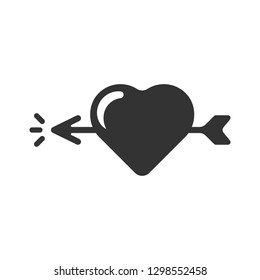 Love Heart with arrow vector icon. Heart vector sign design