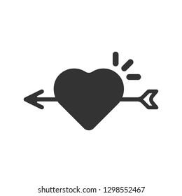 Love Heart with arrow vector icon. Heart vector sign design