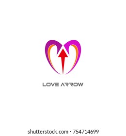love heart arrow vector logo