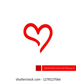 love heart art valentine vector logo