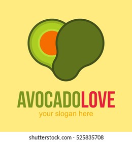LOVE HEART AVOCADO VECTOR LOGO ICON 