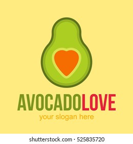 LOVE HEART AVOCADO VECTOR LOGO ICON 