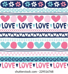 love heart aztec pattern vector illustration