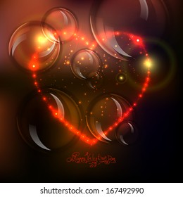 Love heart background from beautiful bright stars