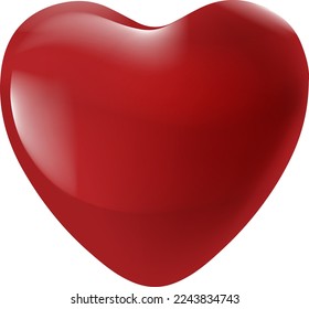 love heart balloon valentine. Heart glossy balloon isolated on transparent background. Festive decoration. Holiday backdrop balloon. Happy Valentines Day design element. Vector illustration