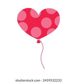 Love heart balloons illustration on white