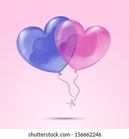 Love Heart Balloons Vector Illustration Eps 10