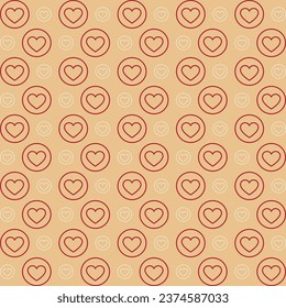 Diseño de patrones hermosos del corazón del amor fondo vectorial de papel pintado sin fisuras