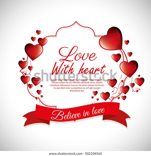 love with heart\
believe in love label\
design