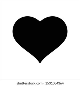 Love heart black vector icon in a modern flat style for web, graphic and mobile design.