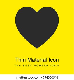 Love heart bright yellow material minimal icon or logo design