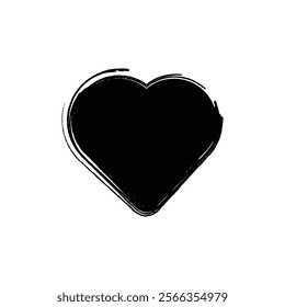 Love heart brush drawing vector illustration