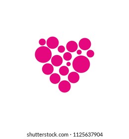 love heart with bubble vector icon