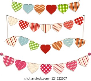 love heart bunting set on white