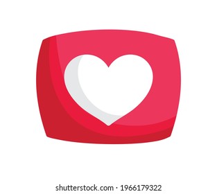 love heart button isolated style