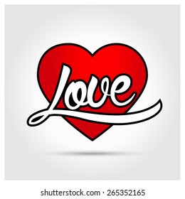 Love Heart Calligraphy. Valentine typography. 