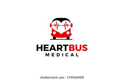 Love Heart Car Bus Medical Health Logo Design Inspiration