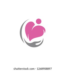 Love Heart Care logo concept, Love People logo template, Charity logo template vector - Vector