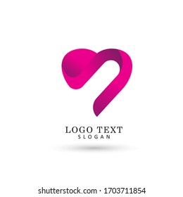 Love, Heart & Care Logo. Symbol & Icon Vector Template.