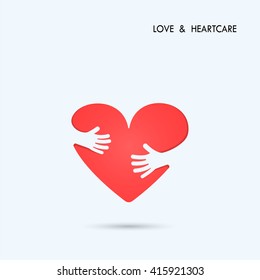 Love Heart Care logo.Healthcare & Medical symbol with heart shape.Vector illustration