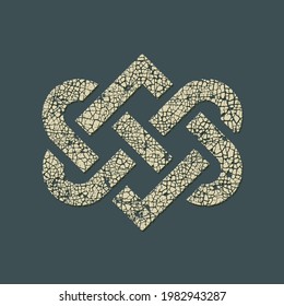 Love heart celtic knot in grunge style. Decoration illustration. Abstract vector illustration.