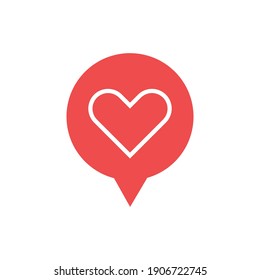 Love heart chat bubble icon. Love messsage, love conversation. Stock Vector illustration isolated