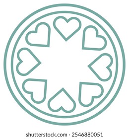Love Heart in Circle Shape