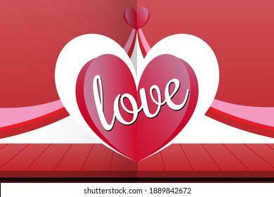 love heart concept background. paper cut style for valentine's day or invitation cards. digital craft paper art. vector illustration.
