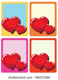 Love heart concept frame set vector