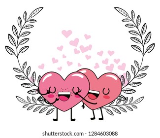 love heart couple cartoon
