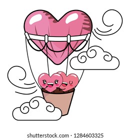 love heart couple cartoon